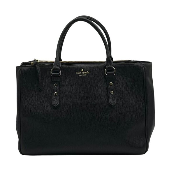 Kate Spade Black Pebbled Leather Mulberry Street Lise Satchel Bag - Picture 1 of 11